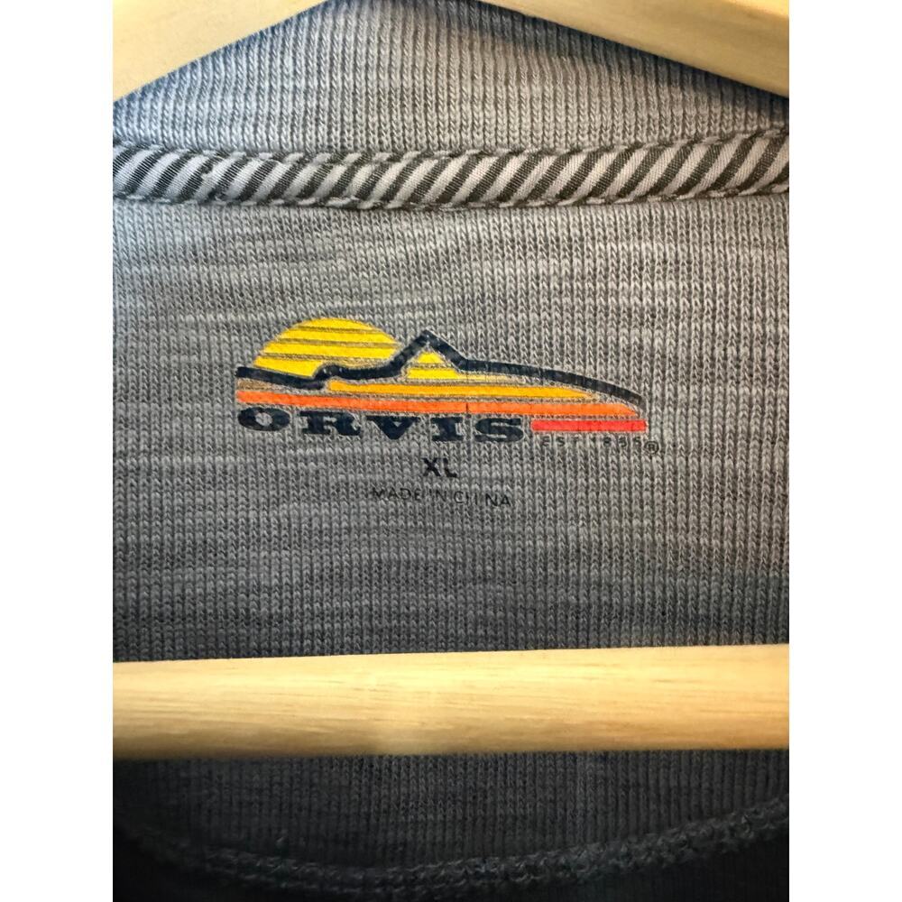 Orvis Mens 1/4 Zip Pullover Sweater XL GRAY HEATHER KNIT SHIRT COTTON /TENCEL - Picture 4 of 8